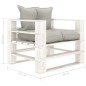 vidaXL Garten-Palettensofa mit Kissen in Taupe Holz vidaXL Garten-Palettensofa mit Kissen in Taupe Holz