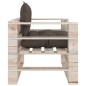 vidaXL Outdoor-Sofa Paletten mit Kissen in Taupe Kiefernholz vidaXL Outdoor-Sofa Paletten mit Kissen in Taupe Kiefernholz