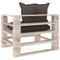 vidaXL Outdoor-Sofa Paletten mit Kissen in Taupe Kiefernholz vidaXL Outdoor-Sofa Paletten mit Kissen in Taupe Kiefernholz
