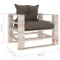vidaXL Outdoor-Sofa Paletten mit Kissen in Taupe Kiefernholz vidaXL Outdoor-Sofa Paletten mit Kissen in Taupe Kiefernholz