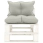 vidaXL Garten-Paletten-Mittelsofa mit Kissen in Taupe Holz vidaXL Garten-Paletten-Mittelsofa mit Kissen in Taupe Holz