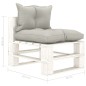 vidaXL Garten-Paletten-Mittelsofa mit Kissen in Taupe Holz vidaXL Garten-Paletten-Mittelsofa mit Kissen in Taupe Holz
