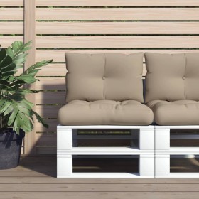 vidaXL Palettenkissen 2-tlg. Taupe Stoff