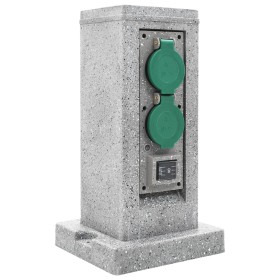 vidaXL Gartensteckdose mit Dämmerungssensor Säule Kunststoff 