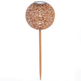 HI Garten-Kugelleuchte LED Solar 18 cm Metall Braun