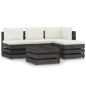 5-tlg. Garten-Lounge-Set mit Kissen Grau Imprägniertes Holz 5-tlg. Garten-Lounge-Set mit Kissen Grau Imprägniertes Holz