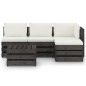 5-tlg. Garten-Lounge-Set mit Kissen Grau Imprägniertes Holz 5-tlg. Garten-Lounge-Set mit Kissen Grau Imprägniertes Holz