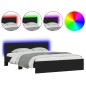 vidaXL Bettgestell mit Kopfteil LED-Beleuchtung Schwarz 150x200 cm vidaXL Bettgestell mit Kopfteil LED-Beleuchtung Schwarz 150x200 cm