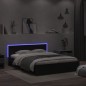 vidaXL Bettgestell mit Kopfteil LED-Beleuchtung Schwarz 150x200 cm vidaXL Bettgestell mit Kopfteil LED-Beleuchtung Schwarz 150x200 cm