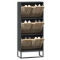 vidaXL Schuhschrank Schwarz 52x25x120 cm Holzwerkstoff vidaXL Schuhschrank Schwarz 52x25x120 cm Holzwerkstoff
