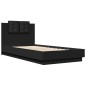 vidaXL Bettgestell mit Kopfteil Schwarz 90x190 cm Holzwerkstoff vidaXL Bettgestell mit Kopfteil Schwarz 90x190 cm Holzwerkstoff
