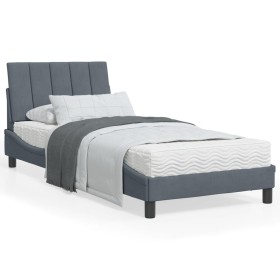 vidaXL Bettgestell mit Kopfteil Dunkelgrau 90x190 cm Samt