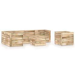 7-tlg. Garten-Lounge-Set Grün Imprägniertes Kiefernholz