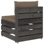 vidaXL Modulares Mittelsofa mit Kissen Grau Imprägniertes Holz vidaXL Modulares Mittelsofa mit Kissen Grau Imprägniertes Holz