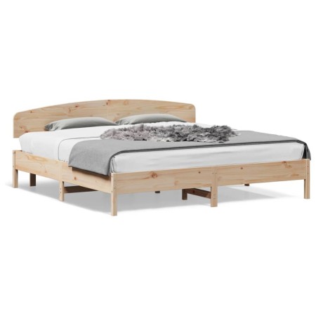 vidaXL Massivholzbett mit Kopfteil 200x200 cm Kiefer