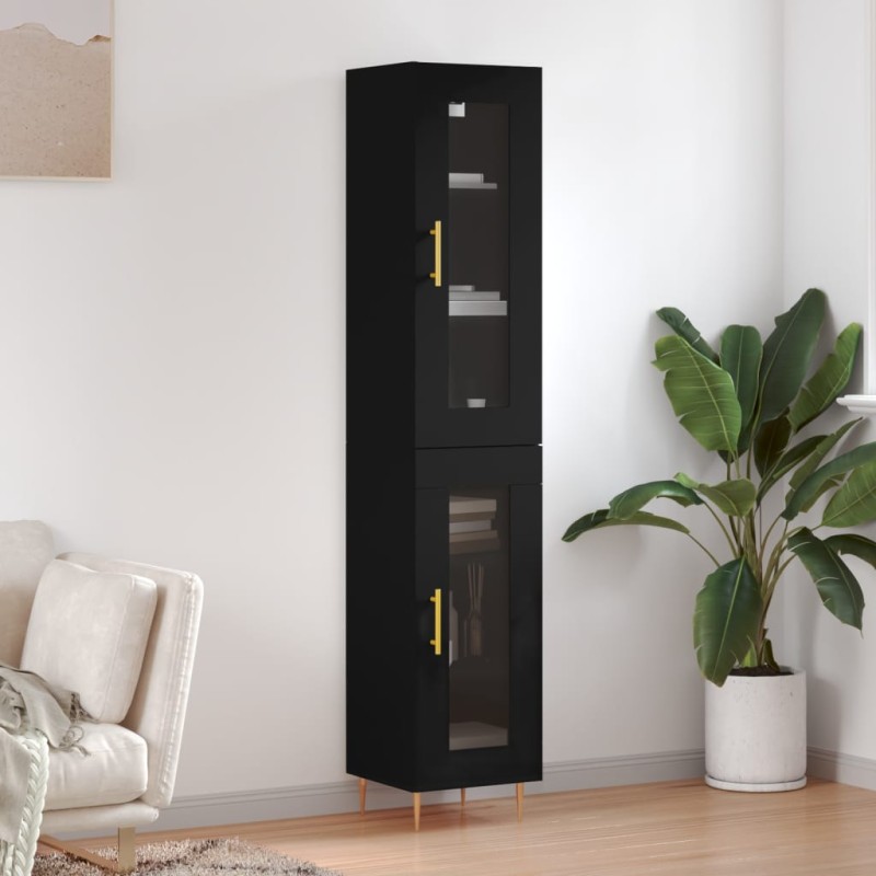 vidaXL Highboard Schwarz 34,5x34x180 cm Holzwerkstoff vidaXL Highboard Schwarz 34,5x34x180 cm Holzwerkstoff