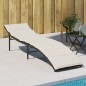 vidaXL Sonnenliege mit Kissen Schwarz 55x199x50 cm Poly Rattan vidaXL Sonnenliege mit Kissen Schwarz 55x199x50 cm Poly Rattan