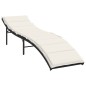 vidaXL Sonnenliege mit Kissen Schwarz 55x199x50 cm Poly Rattan vidaXL Sonnenliege mit Kissen Schwarz 55x199x50 cm Poly Rattan