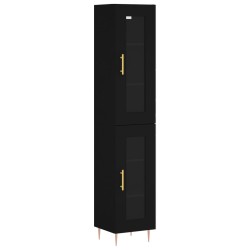 vidaXL Highboard Schwarz 34,5x34x180 cm Holzwerkstoff