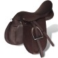 Pferdereiten Sattelset 16" echtes Leder braun 14 cm 5-in-1 Pferdereiten Sattelset 16" echtes Leder braun 14 cm 5-in-1