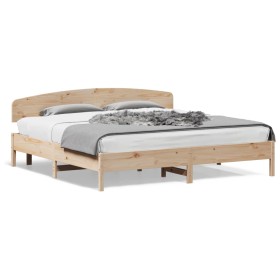 vidaXL Massivholzbett mit Kopfteil 180x200 cm Kiefer