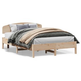 vidaXL Massivholzbett mit Kopfteil 150x200 cm Kiefer