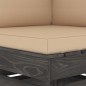 Modulares Ecksofa mit Kissen Grau Imprägniertes Holz Modulares Ecksofa mit Kissen Grau Imprägniertes Holz