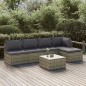 vidaXL 6-tlg. Garten-Lounge-Set mit Kissen Grau Poly Rattan vidaXL 6-tlg. Garten-Lounge-Set mit Kissen Grau Poly Rattan