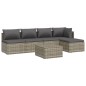 vidaXL 6-tlg. Garten-Lounge-Set mit Kissen Grau Poly Rattan vidaXL 6-tlg. Garten-Lounge-Set mit Kissen Grau Poly Rattan