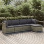 vidaXL 5-tlg. Garten-Lounge-Set mit Kissen Grau Poly Rattan vidaXL 5-tlg. Garten-Lounge-Set mit Kissen Grau Poly Rattan