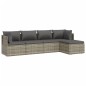 vidaXL 5-tlg. Garten-Lounge-Set mit Kissen Grau Poly Rattan vidaXL 5-tlg. Garten-Lounge-Set mit Kissen Grau Poly Rattan