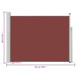 vidaXL Ausziehbare Seitenmarkise 140×500 cm Braun vidaXL Ausziehbare Seitenmarkise 140×500 cm Braun
