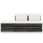 3-tlg. Garten-Lounge-Set mit Kissen Grau Imprägniertes Holz 3-tlg. Garten-Lounge-Set mit Kissen Grau Imprägniertes Holz