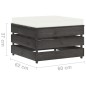3-tlg. Garten-Lounge-Set mit Kissen Grau Imprägniertes Holz 3-tlg. Garten-Lounge-Set mit Kissen Grau Imprägniertes Holz