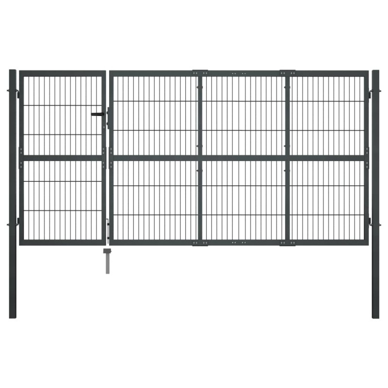 vidaXL Gartentor mit Pfosten Stahl 350×120 cm Anthrazit vidaXL Gartentor mit Pfosten Stahl 350×120 cm Anthrazit