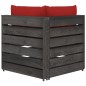 Modulares Ecksofa mit Kissen Grau Imprägniertes Holz Modulares Ecksofa mit Kissen Grau Imprägniertes Holz
