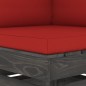 Modulares Ecksofa mit Kissen Grau Imprägniertes Holz Modulares Ecksofa mit Kissen Grau Imprägniertes Holz