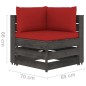 Modulares Ecksofa mit Kissen Grau Imprägniertes Holz Modulares Ecksofa mit Kissen Grau Imprägniertes Holz