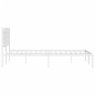 vidaXL Bettgestell mit Kopfteil Metall Weiß 150x200 cm vidaXL Bettgestell mit Kopfteil Metall Weiß 150x200 cm