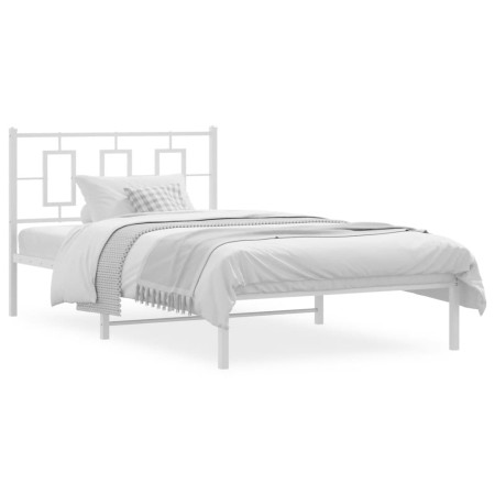 vidaXL Bettgestell mit Kopfteil Metall Weiß 107x203 cm