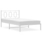 vidaXL Bettgestell mit Kopfteil Metall Weiß 107x203 cm vidaXL Bettgestell mit Kopfteil Metall Weiß 107x203 cm