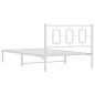vidaXL Bettgestell mit Kopfteil Metall Weiß 107x203 cm vidaXL Bettgestell mit Kopfteil Metall Weiß 107x203 cm