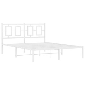 vidaXL Bettgestell mit Kopfteil Metall Weiß 140x190 cm
