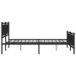 vidaXL Bettgestell mit Kopf- und Fußteil Metall Schwarz 193x203 cm vidaXL Bettgestell mit Kopf- und Fußteil Metall Schwarz 193x203 cm