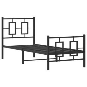 vidaXL Bettgestell mit Kopf- und Fußteil Metall Schwarz 80x200 cm