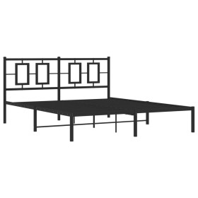 vidaXL Bettgestell mit Kopfteil Metall Schwarz 160x200 cm
