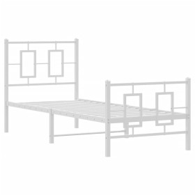 vidaXL Bettgestell mit Kopf- und Fußteil Metall Weiß 80x200 cm