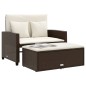 vidaXL Gartensofa mit Kissen 2-Sitzer Braun Poly Rattan vidaXL Gartensofa mit Kissen 2-Sitzer Braun Poly Rattan