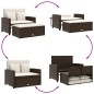 vidaXL Gartensofa mit Kissen 2-Sitzer Braun Poly Rattan vidaXL Gartensofa mit Kissen 2-Sitzer Braun Poly Rattan