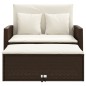 vidaXL Gartensofa mit Kissen 2-Sitzer Braun Poly Rattan vidaXL Gartensofa mit Kissen 2-Sitzer Braun Poly Rattan